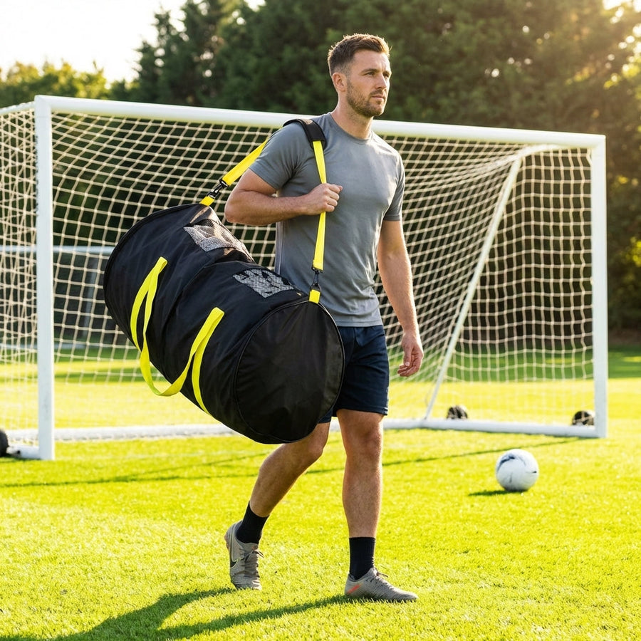 Football Goal Net Carry Bag – Black – Durable Nylon – Sports Equipment Storage