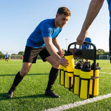 Hygiene water bottles with a 1-litre capacity and stackable carrier for sports use - product detail