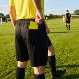 Black football referee shorts made from polyester for match officials - product detail