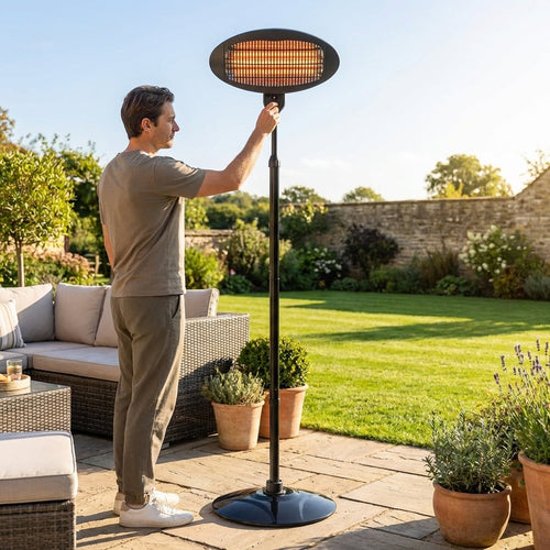 Patio Heater – Adjustable 2000W Quartz – Indoor/Outdoor Use