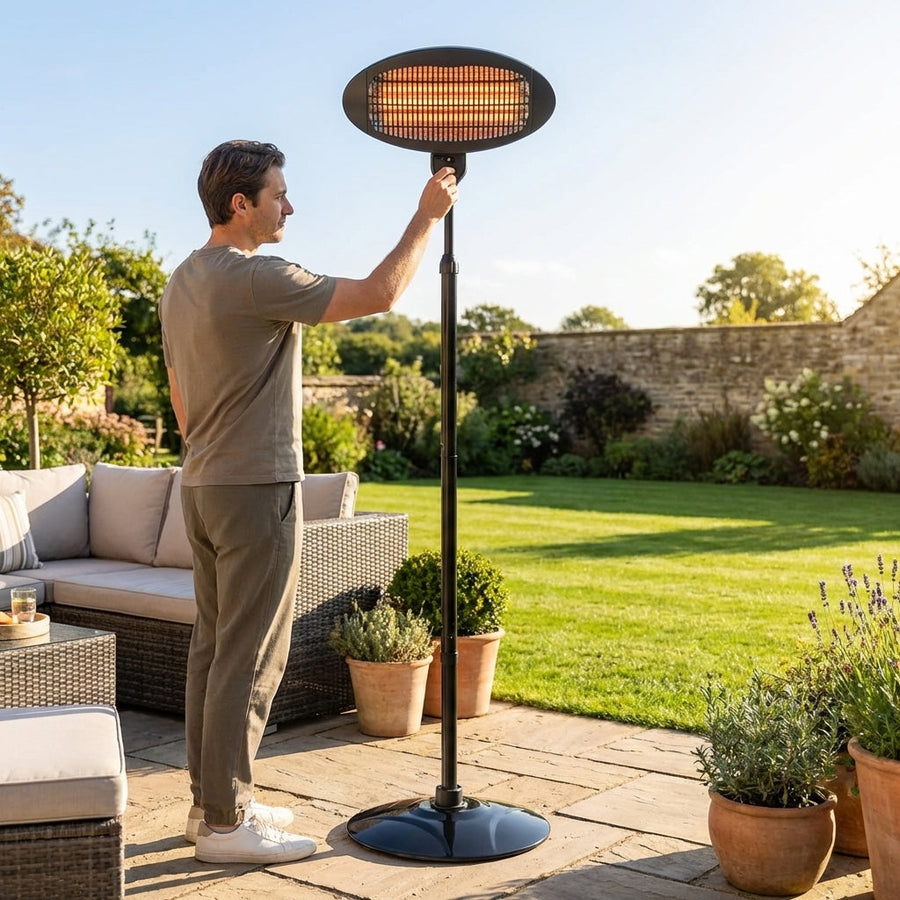 Patio Heater – Adjustable 2000W Quartz – Indoor/Outdoor Use