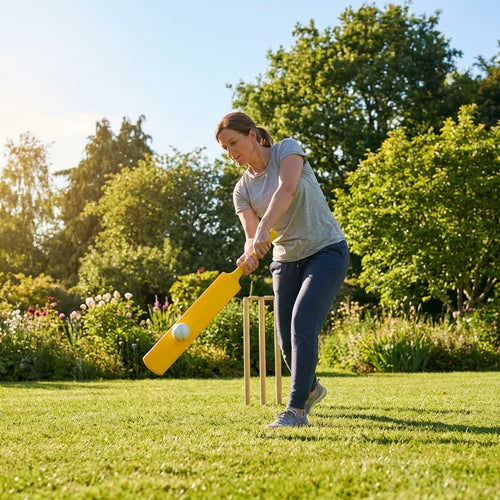 Plastic Garden Cricket Bat – Lightweight Outdoor Cricket Bat for Kids & Adults (3 Sizes)