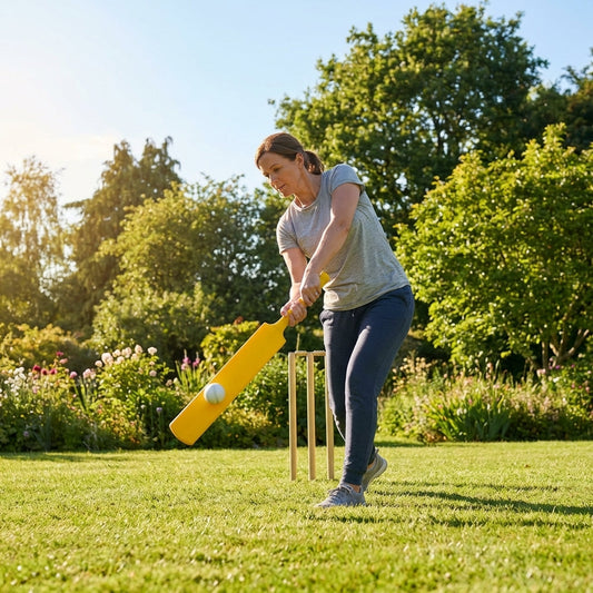 Wooden garden cricket bat for outdoor use