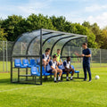 Aluminium team shelter with 16/22 seats for sports venues - product detail