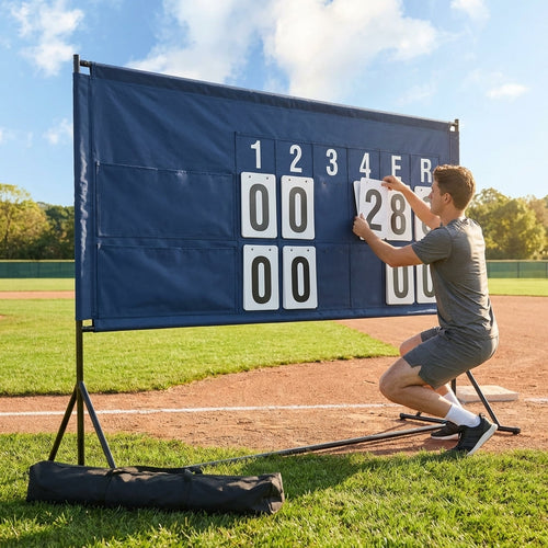 Portable Baseball Scoreboard – Black – MDF & Plastic – Sports Events