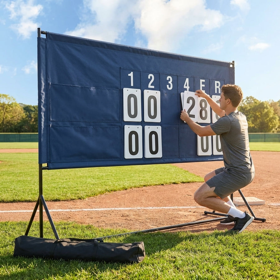 Portable Baseball Scoreboard – Black – MDF & Plastic – Sports Events