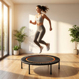 Mini exercise trampoline with steel frame for home and gym workouts