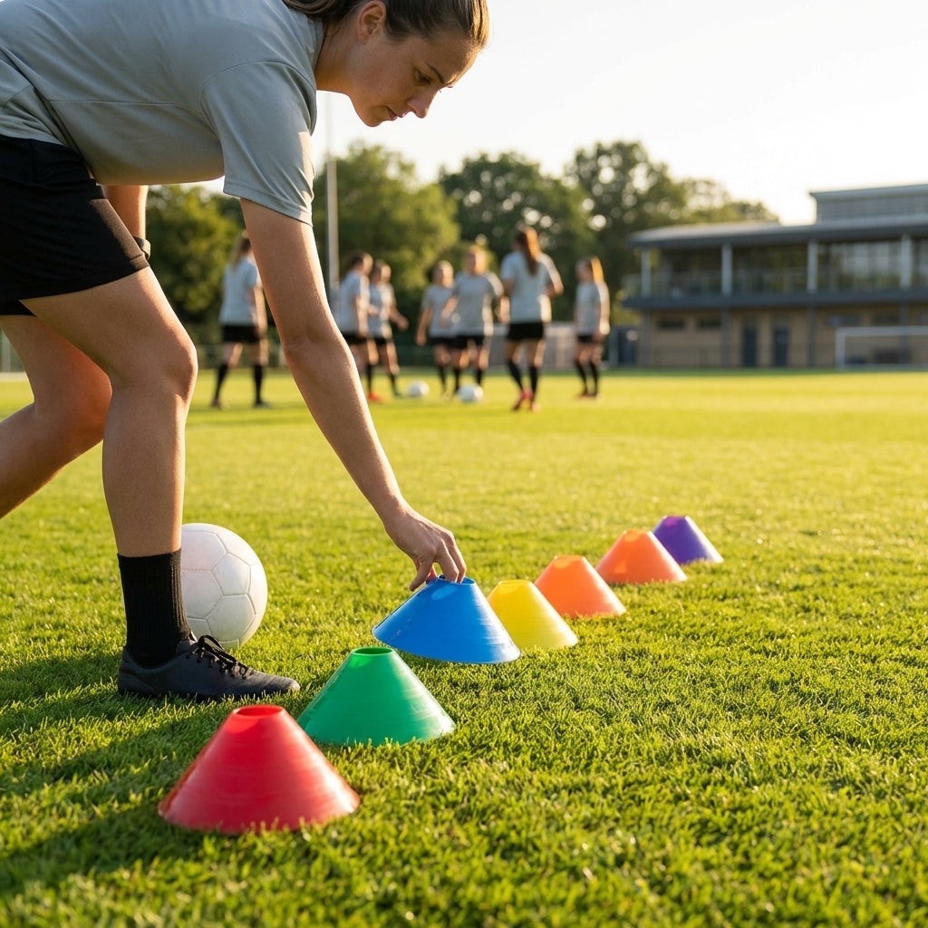 Flexible training cones in assorted colours for sports drills - product detail