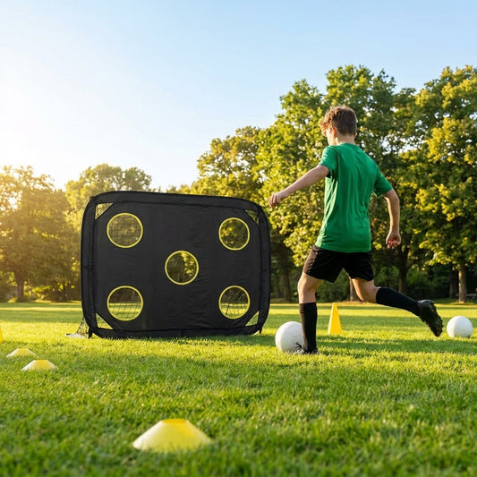 Football target sheets for square pop-up goals, multiple sizes