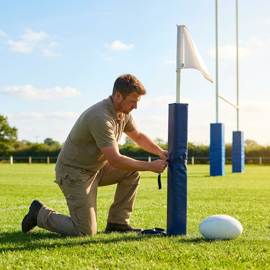 Rugby Corner Flag Set – Yellow – PVC & Foam – Professional Field Use
