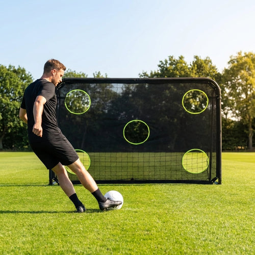 Football Goal Target Sheet – Black/Yellow – Durable Polyester – Football Training