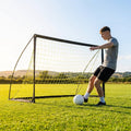 Folding football goal with aluminium frame and high-impact net