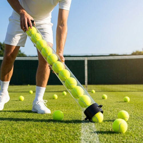 Tennis Ball Pick-Up Tube – Transparent – PVC & Rubber – Court Equipment