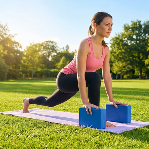 Yoga Block – Blue/Grey – Eco-Friendly EVA Foam – Home & Studio Use