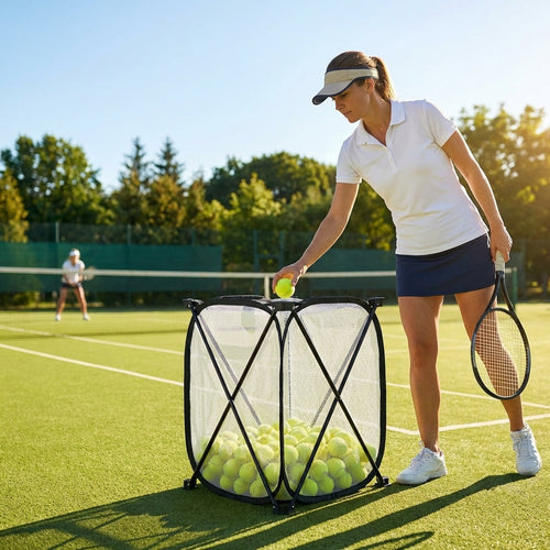 Pop-Up Ball Caddy – 80 Ball Capacity – Metal Frame – Sports Training