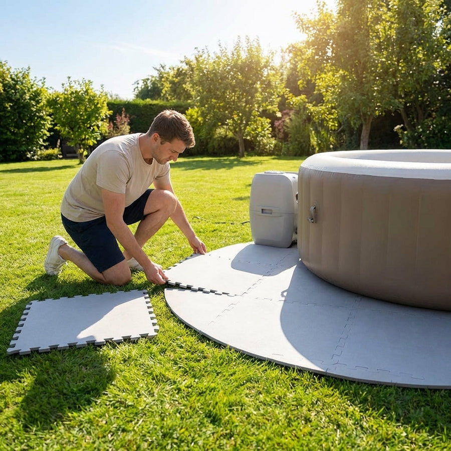 Hot Tub Base Mat – 205cm Grey – EVA Foam – Indoor/Outdoor Use