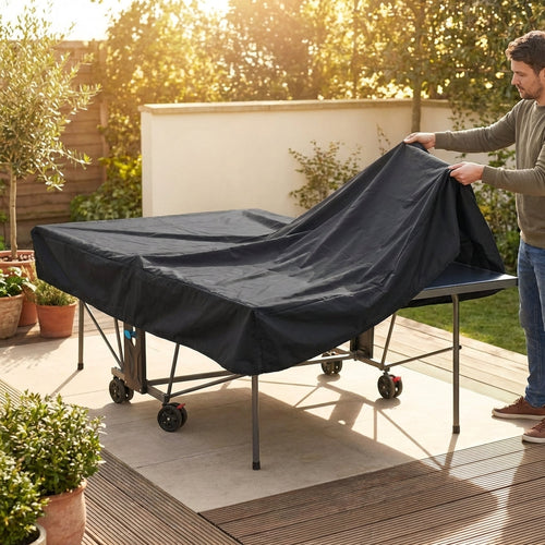 Table Tennis Cover – Black – 210D Polyester – Indoor & Outdoor Use