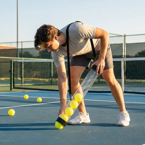 Pickleball Ball Collector – 96.5cm Transparent – PVC & Rubber – Court Use – 13 Ball Capacity