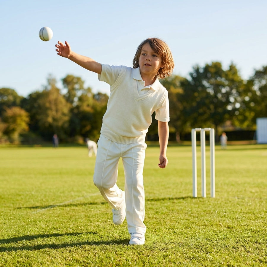 Kids Cricket Whites – Various Sizes – Lightweight Cotton – Sportswear