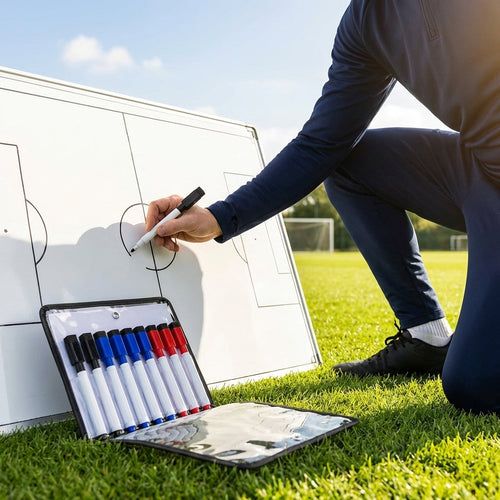 Whiteboard Marker Pens – Multi-Coloured & Black – Magnetic & Eraser – Sports Coaching Boards