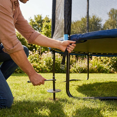 Trampoline Anchor Kits – Adjustable Straps – Steel Anchors – Outdoor Use