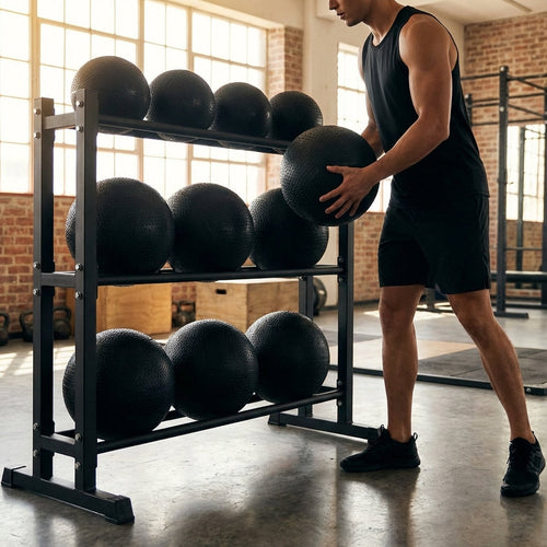 Medicine Ball Storage Rack – Compact – Steel – Gym & Studio Use