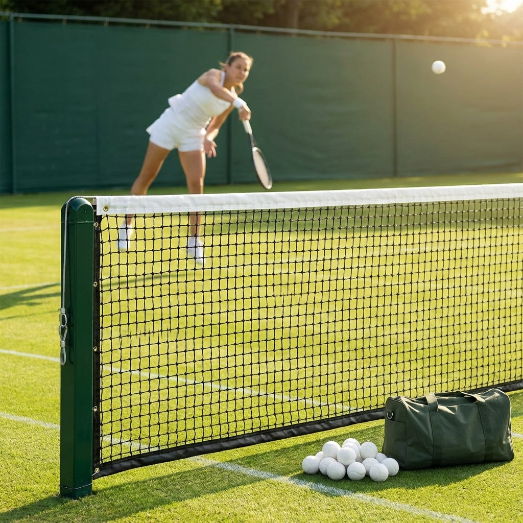 42ft doubles tennis net, braided HDPE, professional use - product detail