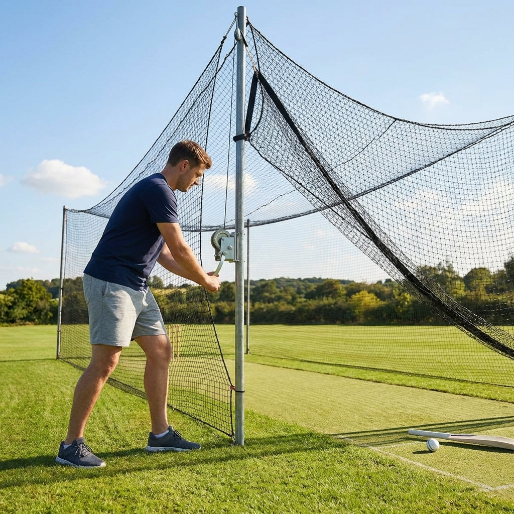 Adjustable cricket net system with steel frame for outdoor use - product detail