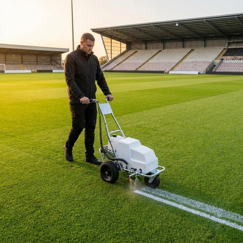 Electric Line Marking Machine – Silver/Black – Zinc-Plated Steel – Sports Pitches