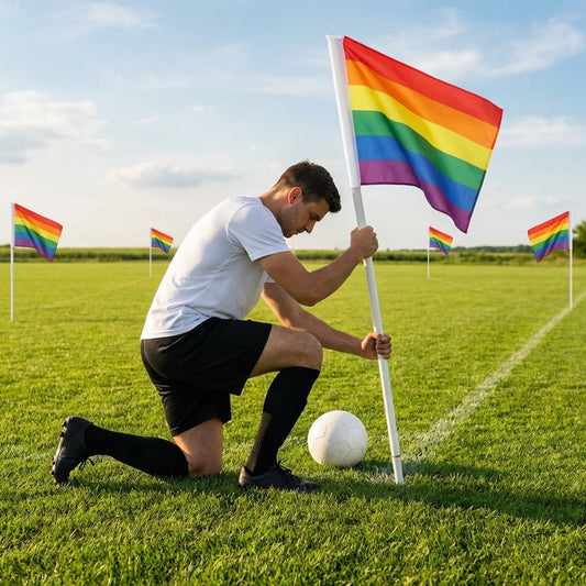 Rainbow corner flags for sports fields made of premium nylon - product detail