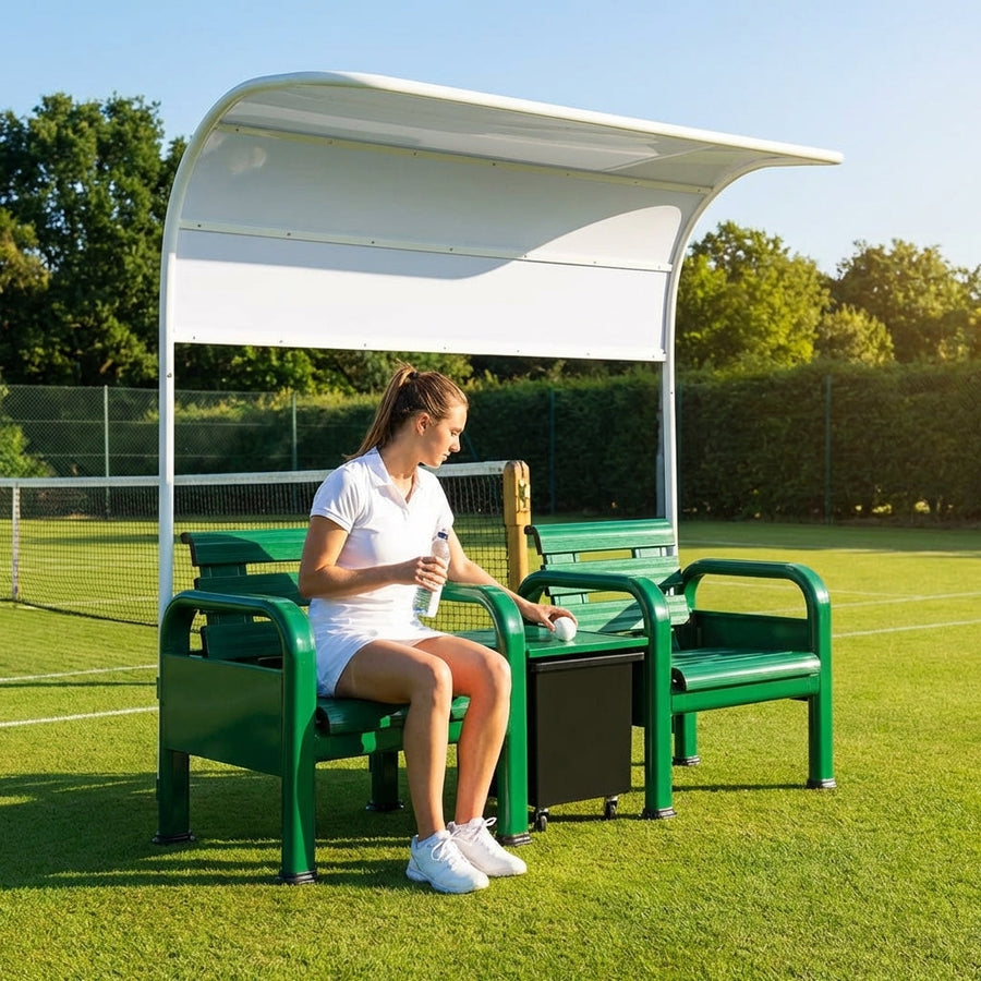 Aluminium Tennis Court Chairs – Blue/Green/Black – T6 Grade Aluminium – Outdoor & Indoor Sports Facilities