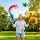 Pack of 10 colourful juggling scarves for fun and skill enhancement