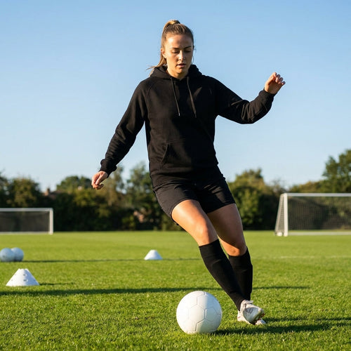 Ladies Football Hoodie – Black – Cotton & Polyester – Casual Wear