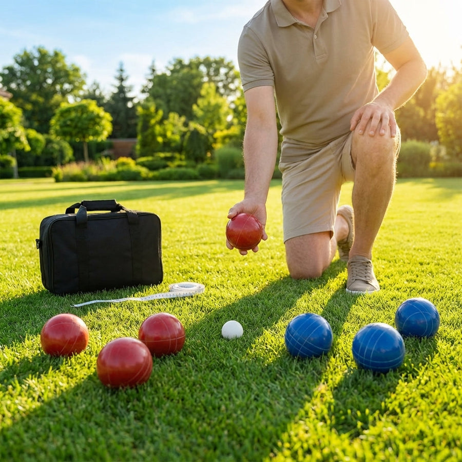 Bocce Set – Standard Size – Durable Resin – Outdoor Recreation