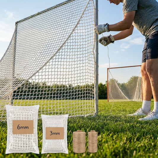Lacrosse goal nets with weatherproof twine and 4cm mesh squares - product detail