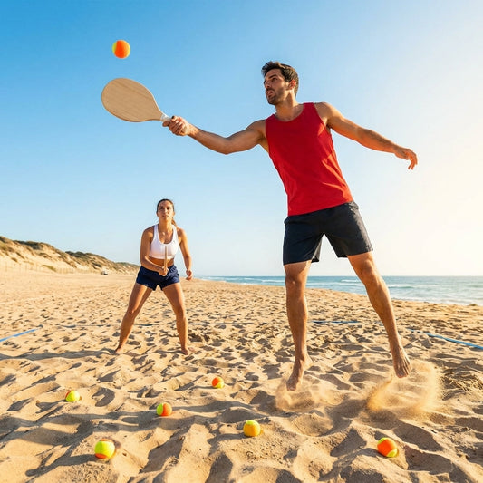 Orange beach tennis balls with high-performance felt for beach play - product detail