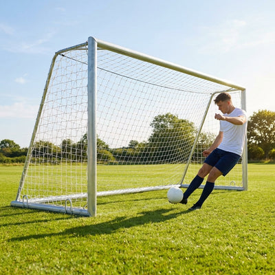 Aluminium Rugby & Football Goal – White – Reinforced Aluminium – Junior Sports