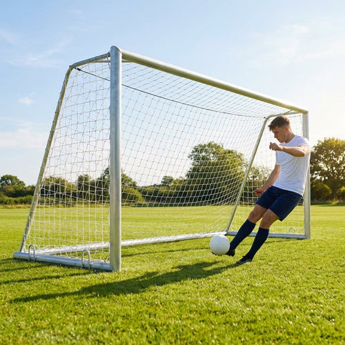 Aluminium Rugby & Football Goal – White – Reinforced Aluminium – Junior Sports