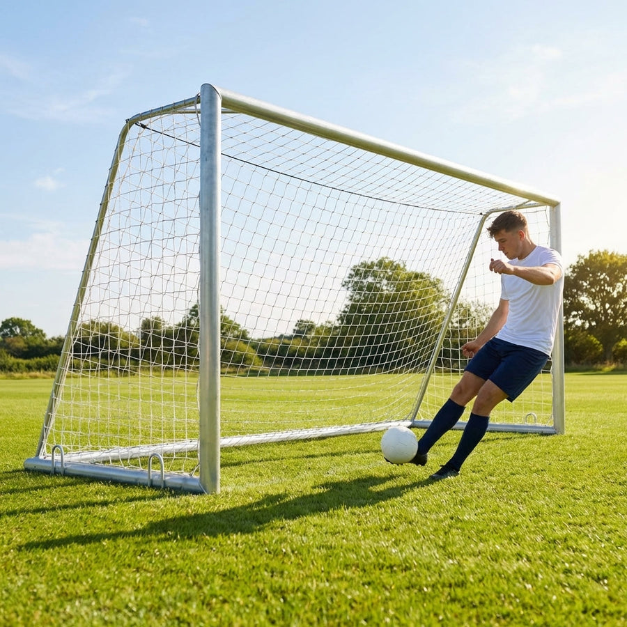 Aluminium Rugby & Football Goal – White – Reinforced Aluminium – Junior Sports