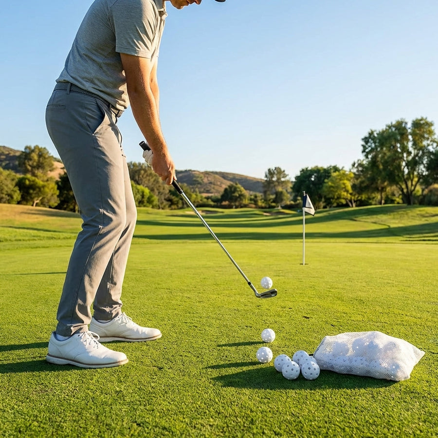 Plastic Practice Golf Balls – White – Air Vented for Safe Practice – Indoor/Outdoor