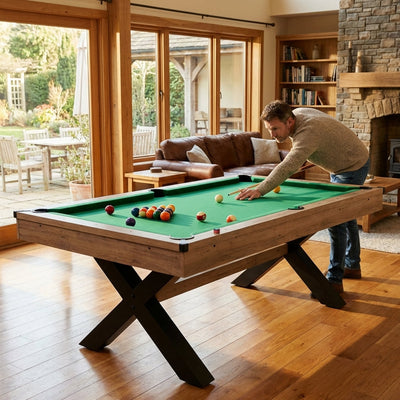 Pool Table – 7ft Green Velvet – MDF & Wood Finish – Home & Game Room