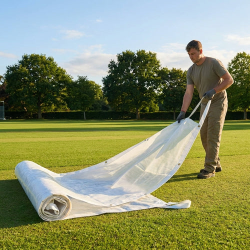 Cricket Pitch Covers – White – Heavy Duty PVC – Sports Facilities