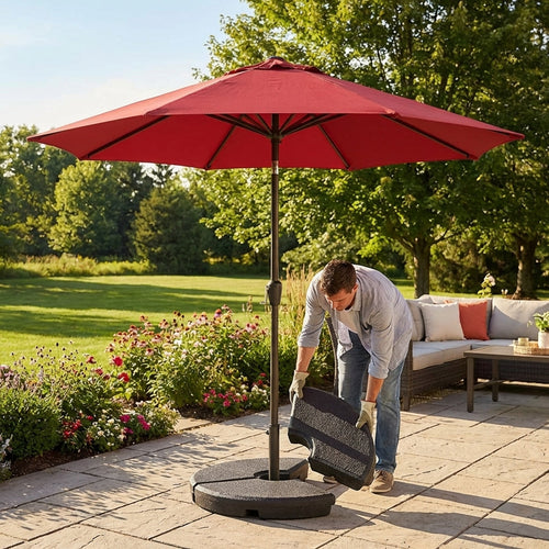 Parasol Base Weights – Various Sizes/Colours – Concrete/Plastic – Garden Use
