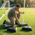Corner flag bases in black rubber for sports pitches