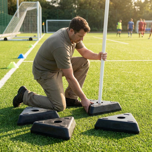 Corner Flag Bases – Black – Heavy Duty Rubber – Sports Pitches