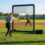 Softball pitching screen with steel frame and foam padding - product detail