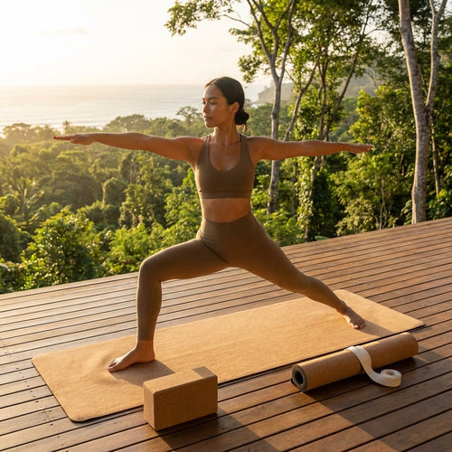 Cork Yoga Mat – 183cm x 66cm – Natural Rubber – Home & Studio Use