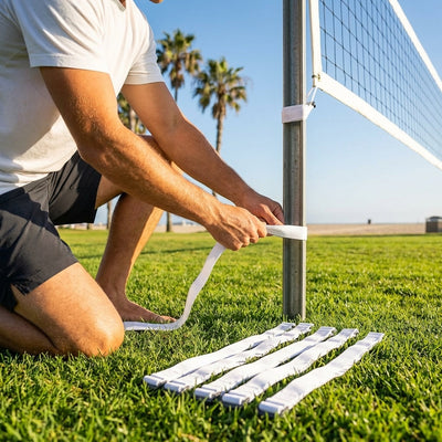Volleyball Net Tension Straps – White – Durable Fastening – Indoor/Outdoor Use