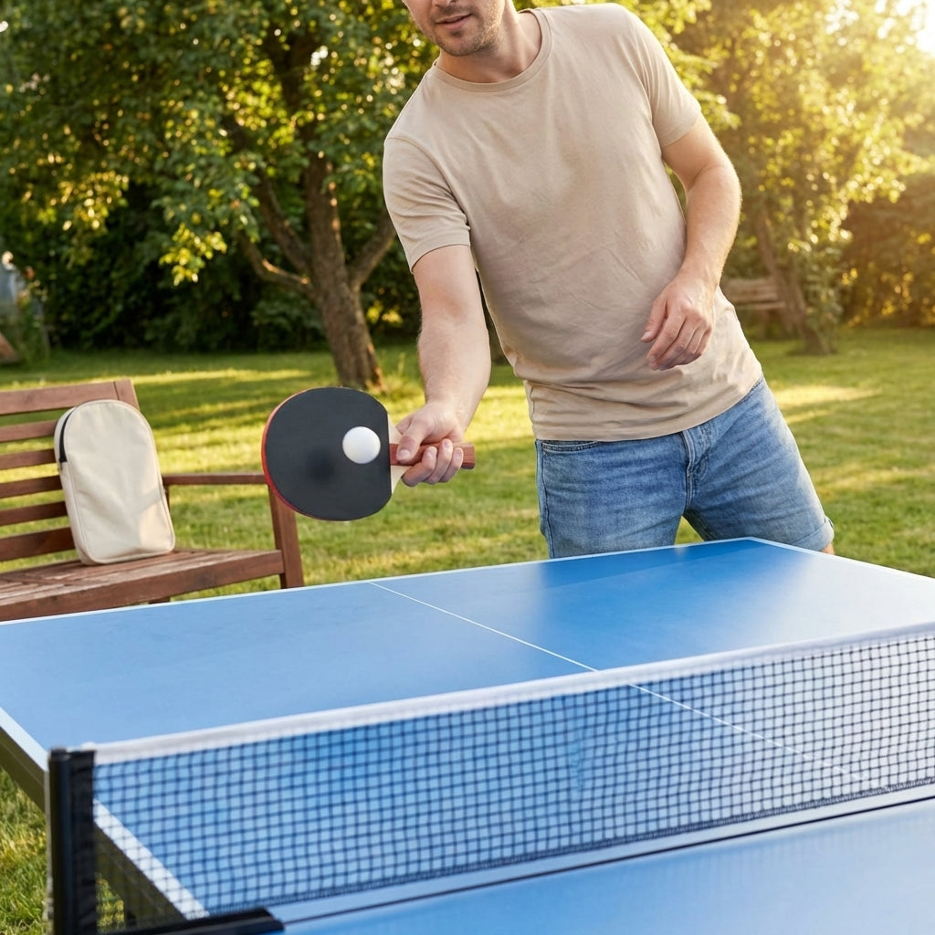 Standard table tennis bat with 7ply wood and flared handle