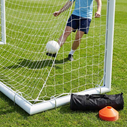 Aluminium Rugby & Football Goal in white, perfect for junior sports - product detail